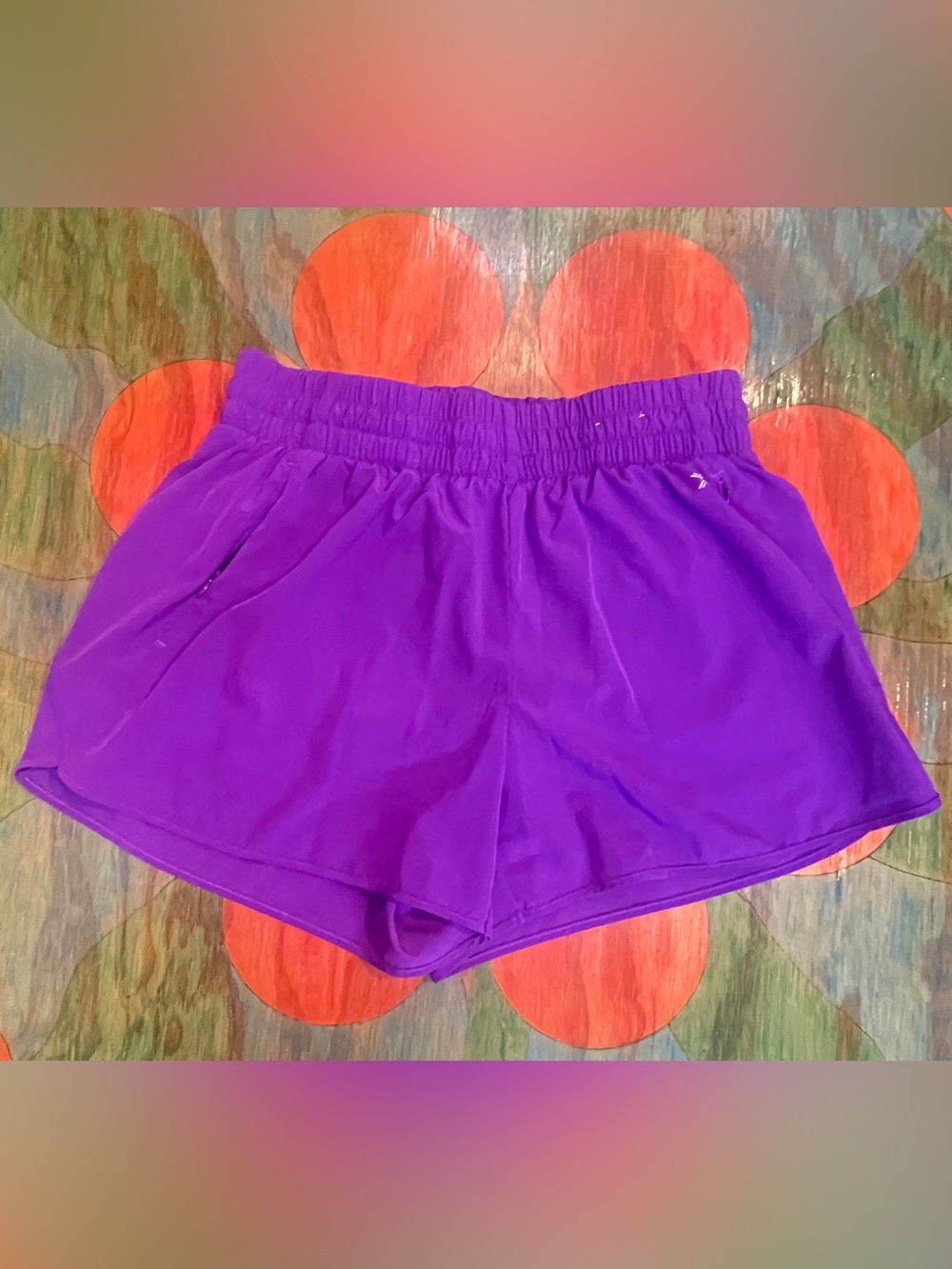 Womens Xersion Running Shorts Size Large Purple Thick Waistband Quick Dri Moist